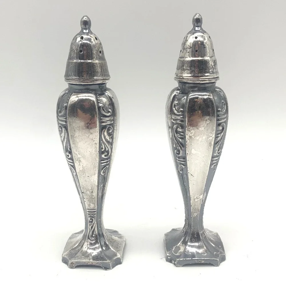 Harmony House Salt and Pepper Shakers Silver Plated Personality by Masco Vintage